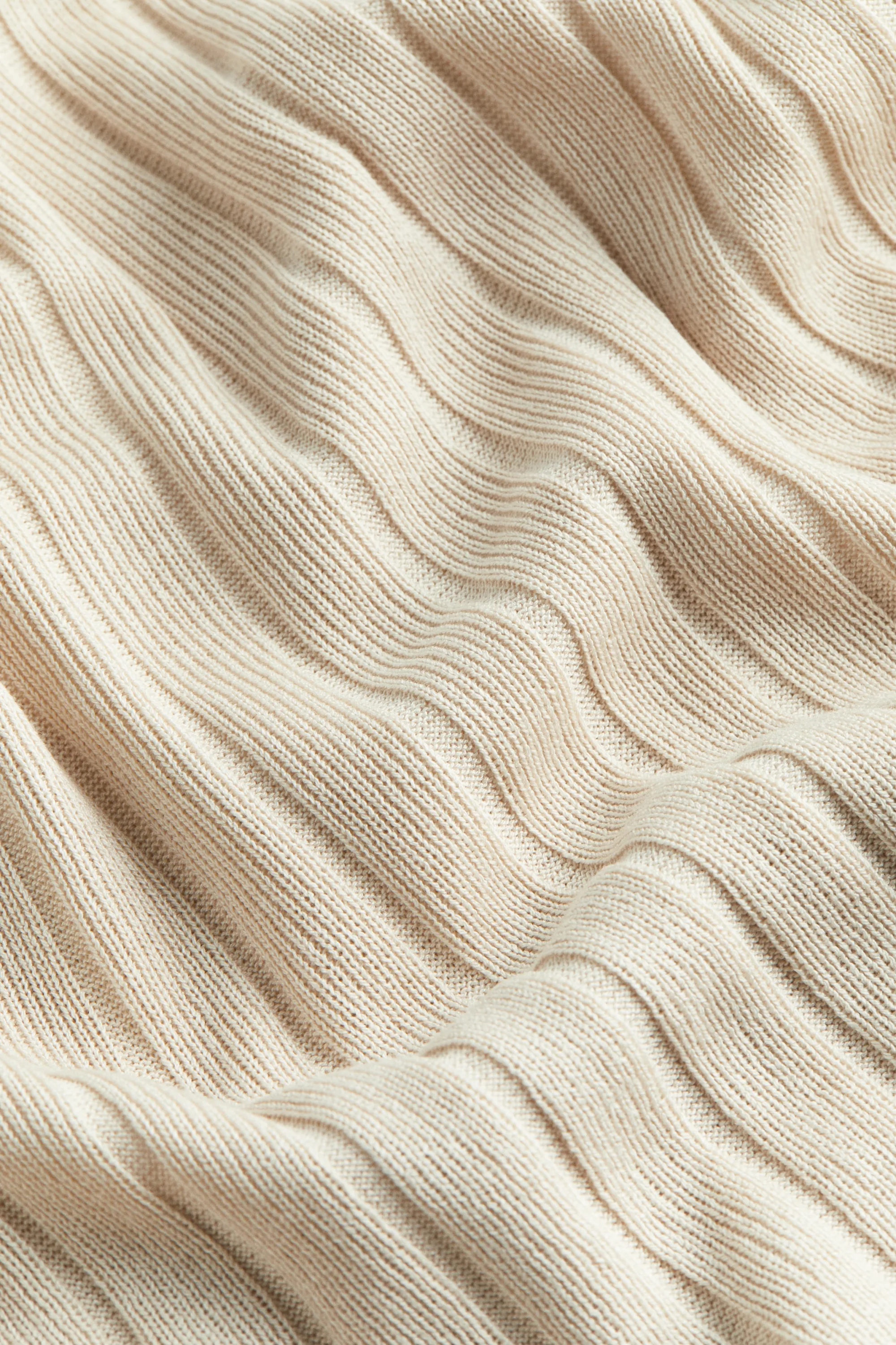 Robe en maille côtelée - Beige clair