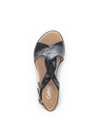 Sandales Gabor 82.751.27 Noires - Cuir Boucle Grande Pointure Femme — photo 3