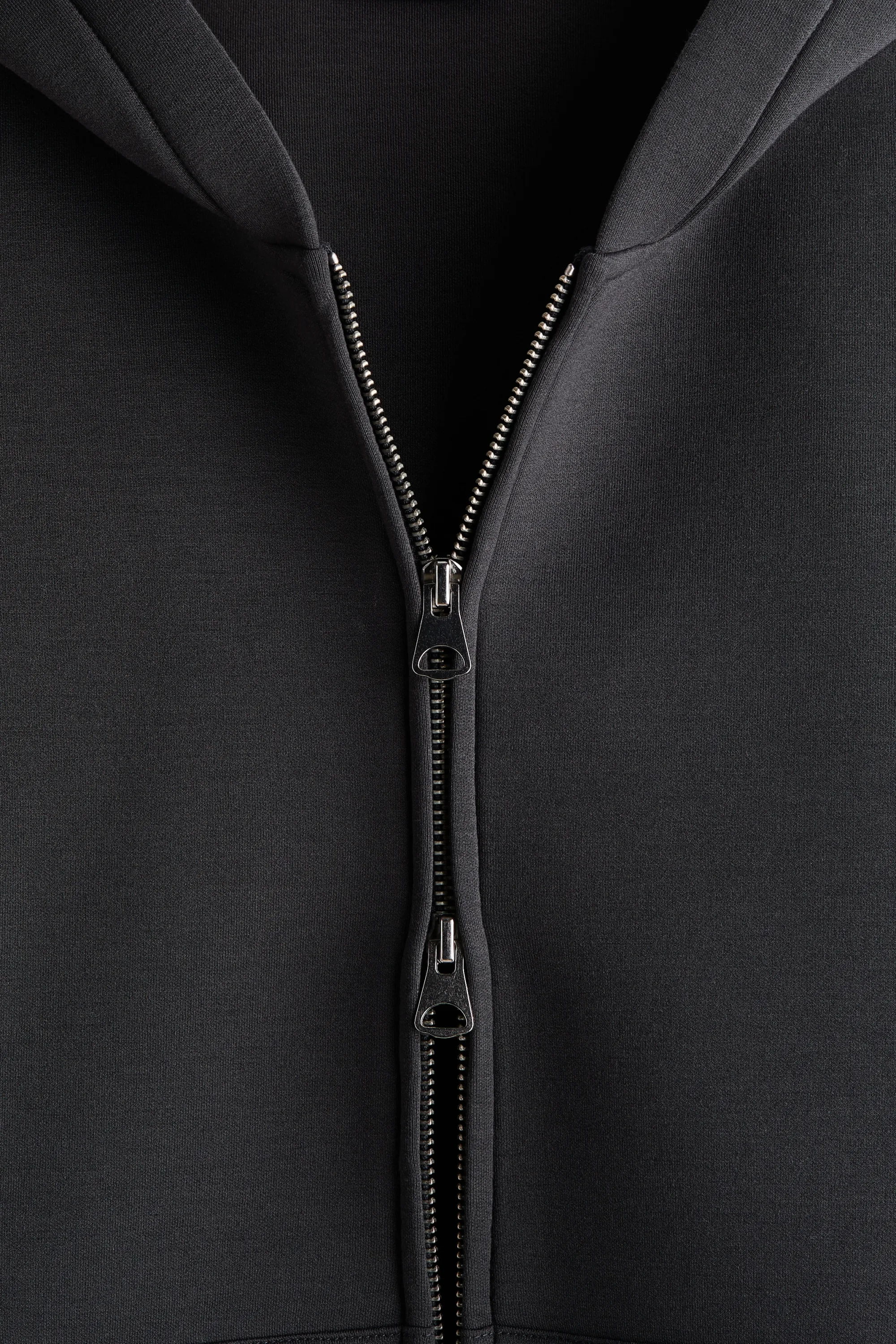 Veste à capuche zippée Loose Fit en scuba - Gris foncé