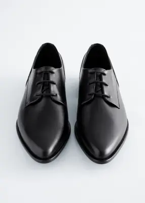 Chaussures derbies en cuir - Noir — photo 3