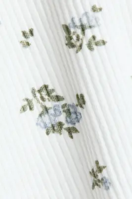 Ensemble 2 pièces robe salopette et top - Blanc/fleuri — photo 3
