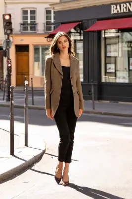 Victoire Blazer Coat - Brown fishbone — photo 9