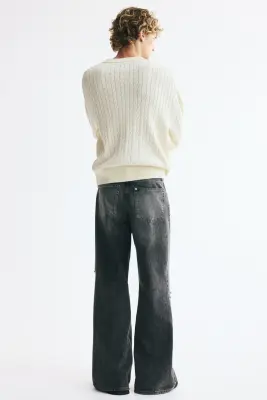 Loose Bootcut Jeans - Gris denim foncé — photo 2