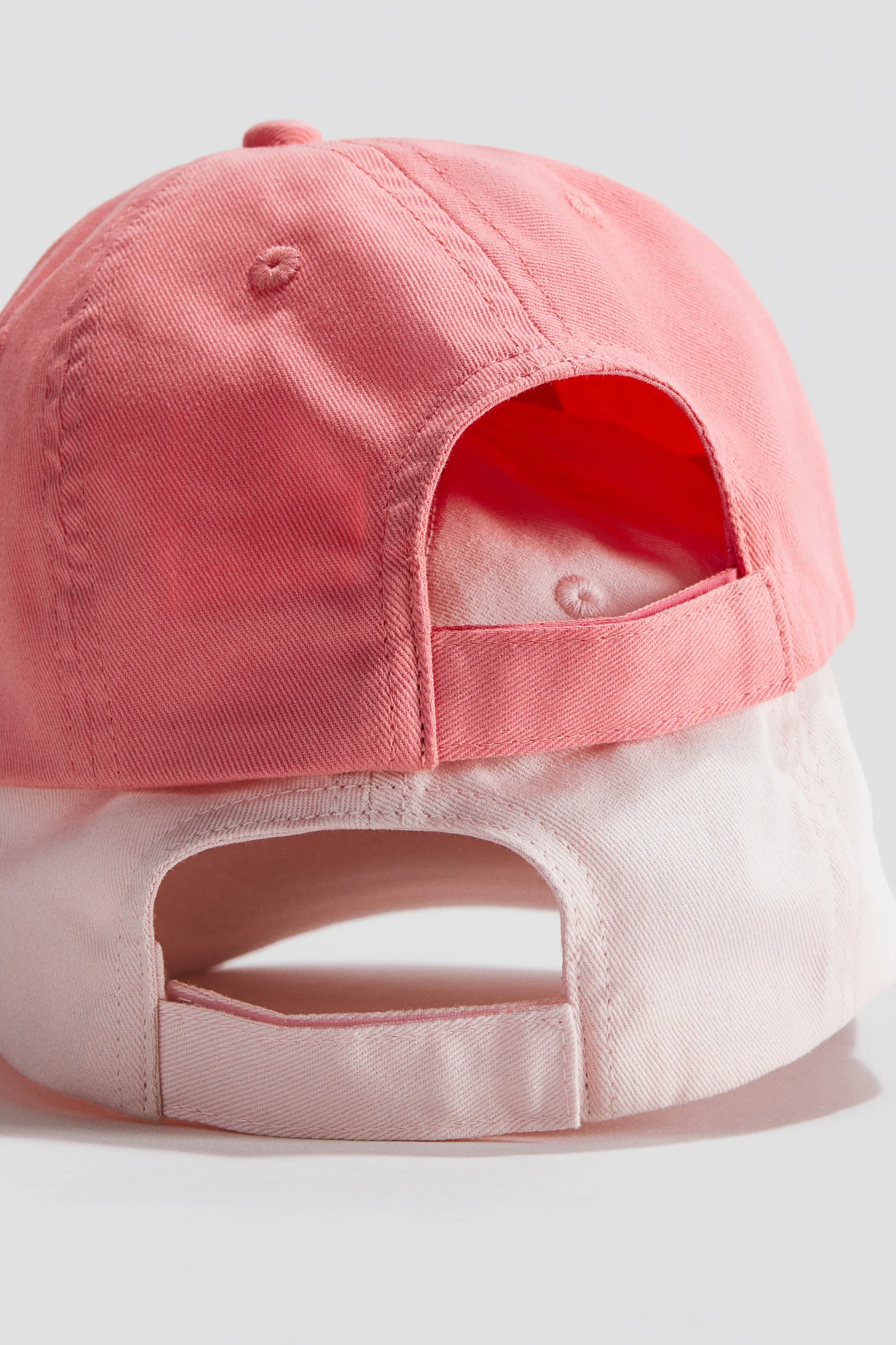 Lot de 2 casquettes en twill de coton - Rose/rose poudré