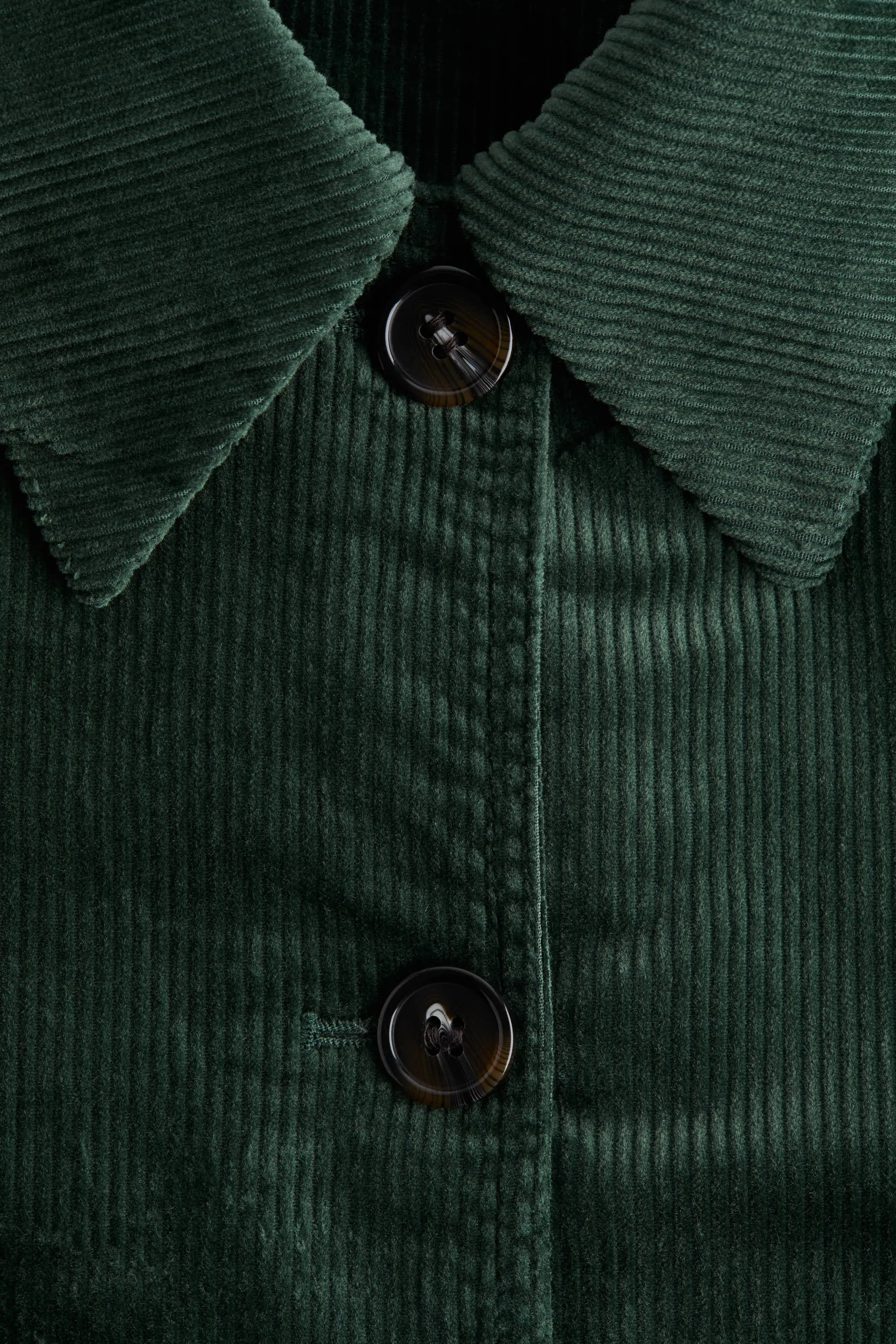 Veste en velours de coton côtelé - Vert foncé