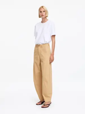 Pantalon jambes barrel - Beige — photo 2