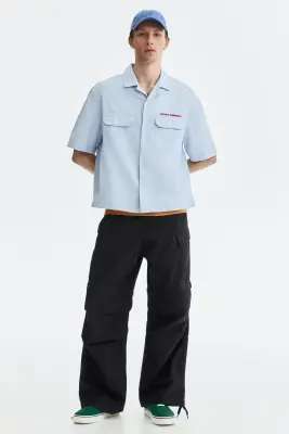 Chemise utility wear à manches courtes Relaxed Fit - Bleu clair/Service garments — photo 1