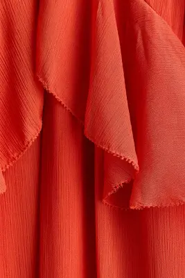 Robe oversize volantée - Orange foncé — photo 5