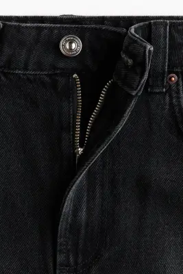 Short en denim à effet usé - Noir — photo 5