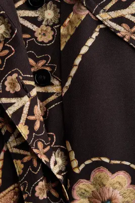 Chemise popover avec imprimé fleuri - Noir/fleuri — photo 4
