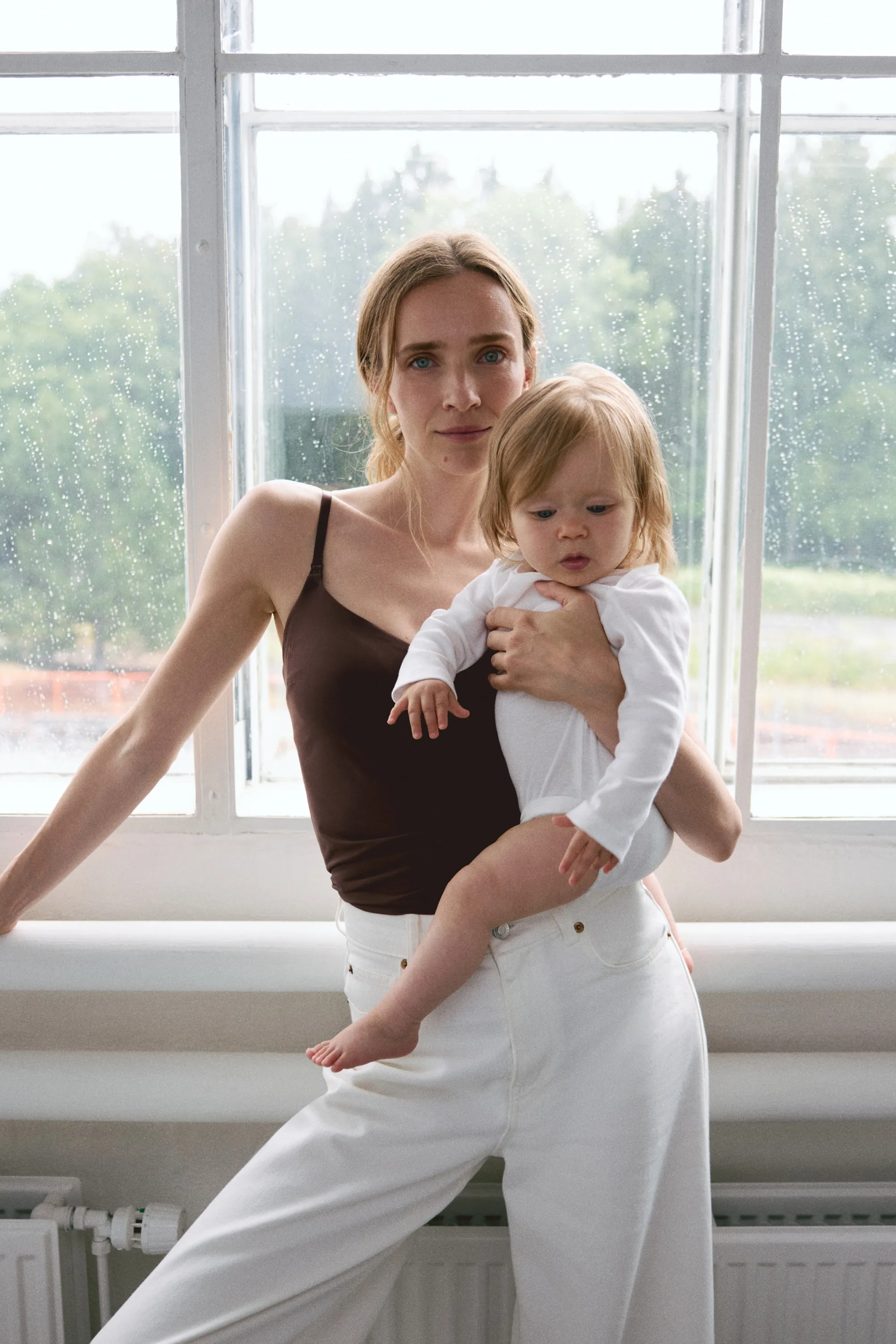 MAMA Top d'allaitement paddé à bretelles fines - Marron foncé