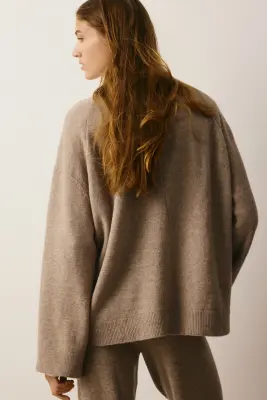 Pull en maille fine - Beige — photo 3