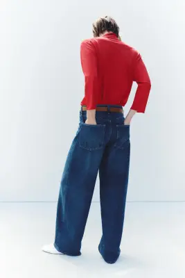Barrel High Waist Jeans - Bleu denim foncé — photo 2