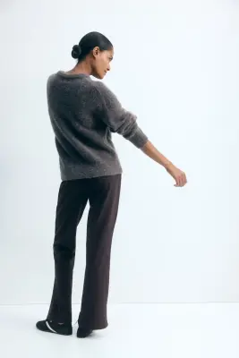 MAMA Pantalon bootcut avec plis devant - Marron foncé — photo 2