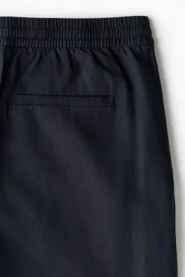 Pantalon Regular Fit en lin mélangé - Bleu marine — photo 5