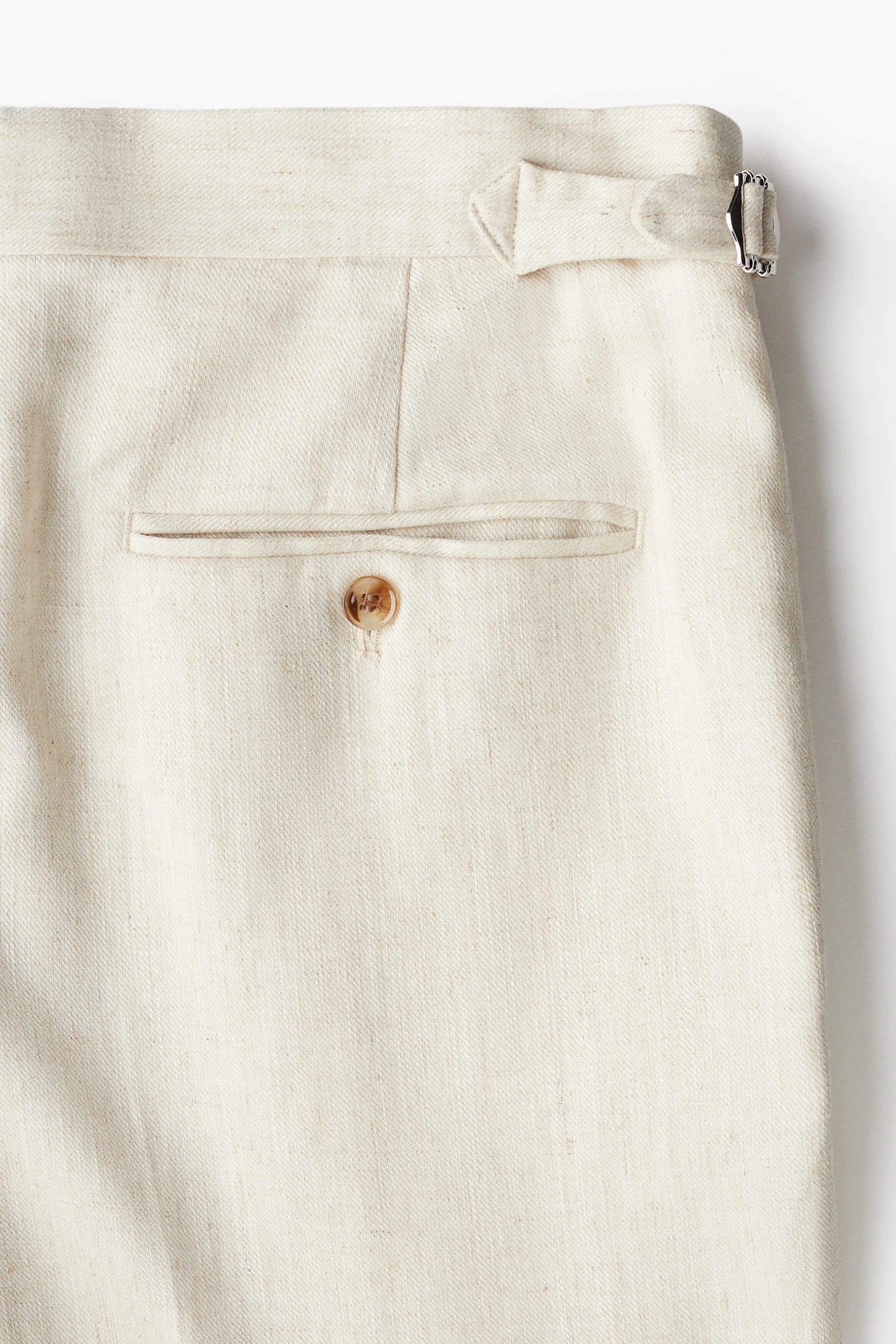 Pantalon de costume Regular Fit en lin mélangé - Beige clair