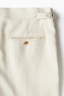 Pantalon de costume Regular Fit en lin mélangé - Beige clair — photo 1