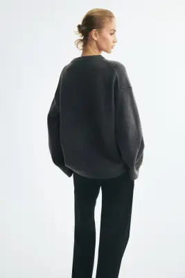Pull oversize - Gris foncé — photo 3
