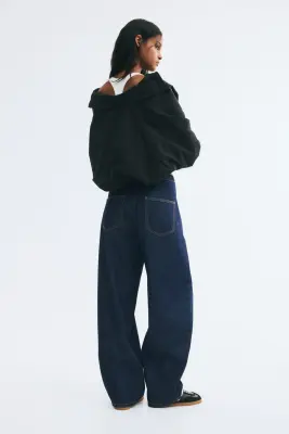 Pantalon barrel - Bleu denim foncé — photo 3