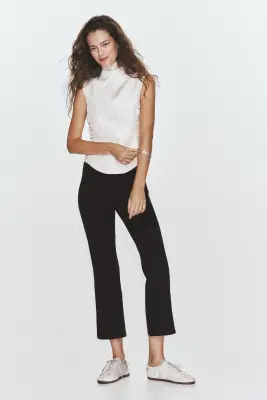 Pantalon chic à jambes bootcut - Noir — photo 2