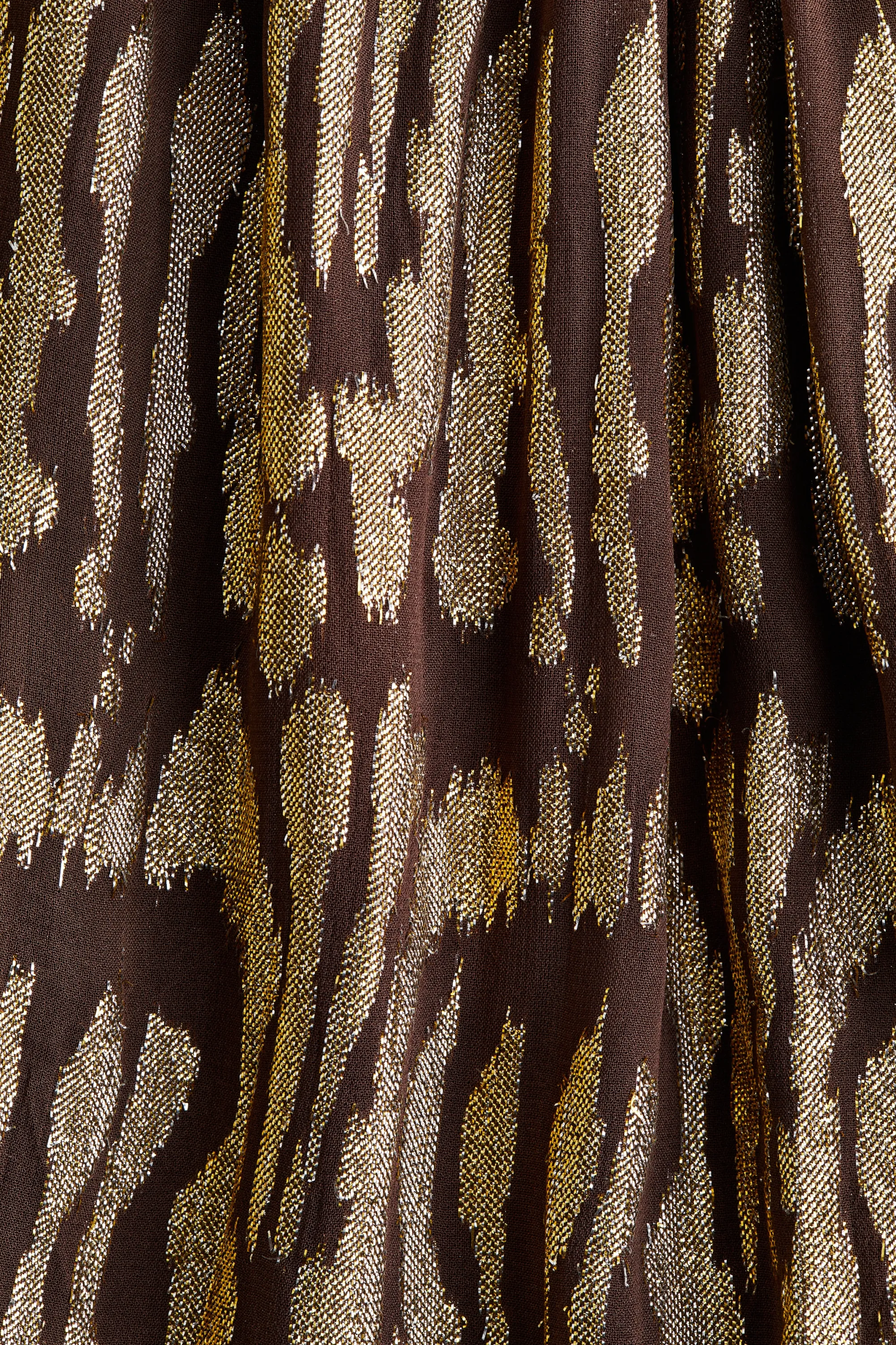 Robe oversize en tissu jacquard - Marron foncé/motif