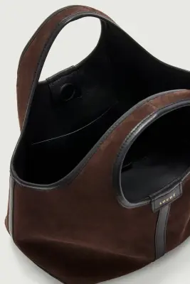 SAC DOUCE MINI MARRON FONCÉ CROÛTE DE CUIR — photo 5