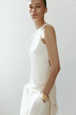 Body string avec détail torsadé - Crème — photo 1