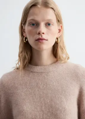 Pull en mélange d’alpaga - Beige — photo 4