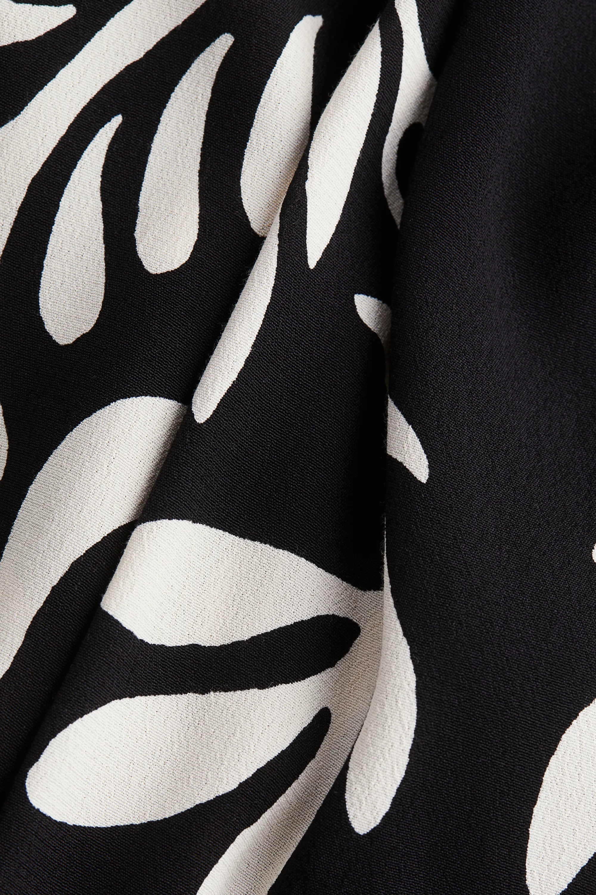 Tapered-waist dress - Noir/motif blanc