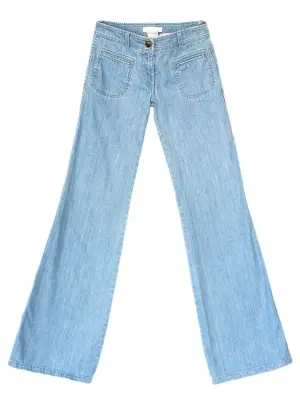Jean seventies "flared" en coton bleu clair Px boutique 690€ Taille 36 — photo 4
