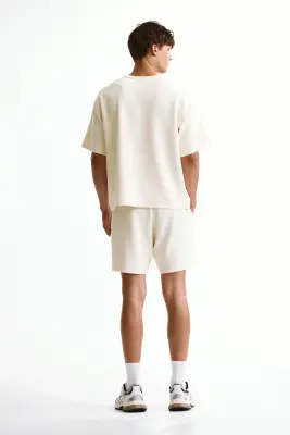 Short de sport gaufré Regular Fit DryMove™ - Écru — photo 2