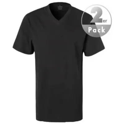 RAGMAN TEE SHIRT COL V LOTX2 GRANDE LONGUEUR Noir — photo 1