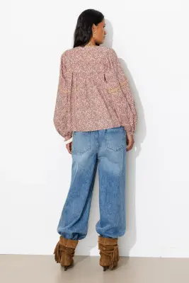 Blouse fleurie manches ballon — photo 4