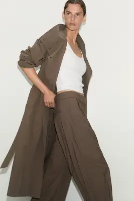 Pantalon chic à jambes larges - Taupe foncé — photo 2