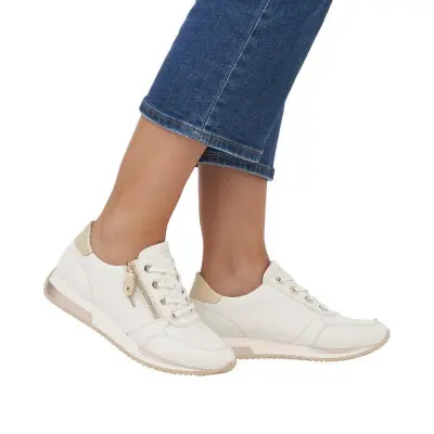 Baskets Remonte D0H11-81 Blanches - Cuir Grande Pointure Femme — photo 5
