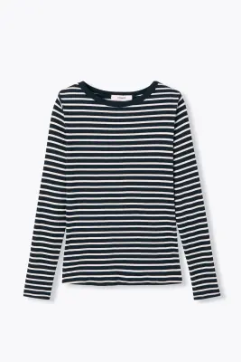 T-shirt côtelé marinière