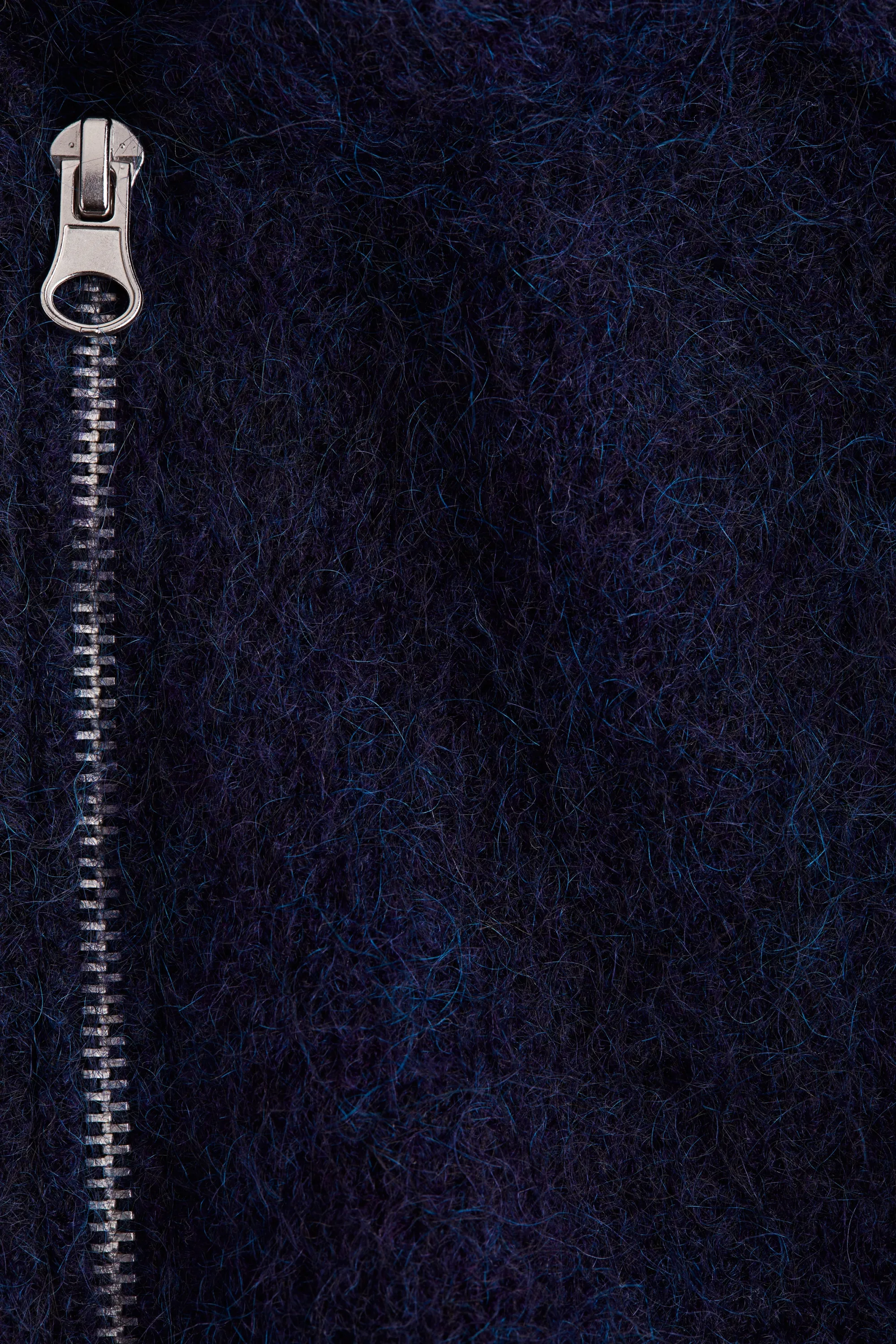 Gilet en mohair mélangé avec fermeture à glissière - Bleu marine