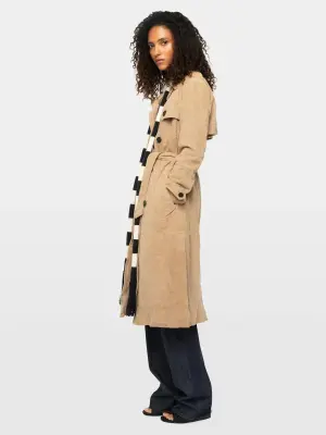 Trench Parisienne Cuir Suede Froissé — photo 3