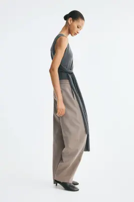 Pantalon barrel - Taupe foncé — photo 2