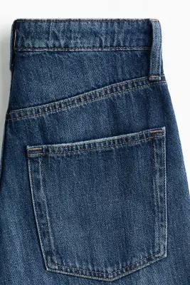 Wide High Waist Jeans - Bleu denim foncé — photo 3