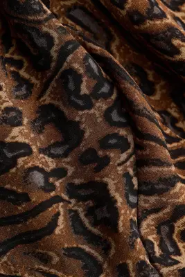 Robe asymétrique avec dos nu - Marron foncé/imprimé léopard — photo 2