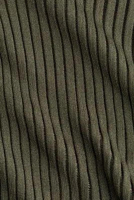 Top vaporeux en maille côtelée - Vert kaki foncé — photo 5