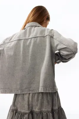 Veste en denim - Gris denim clair — photo 2