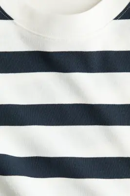 T-shirt oversize - Bleu marine/rayé — photo 5