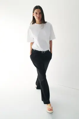 Pantalon chic Easy-care en lin mélangé - Noir — photo 2
