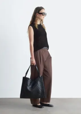 Pantalon court barrel - Marron foncé — photo 3