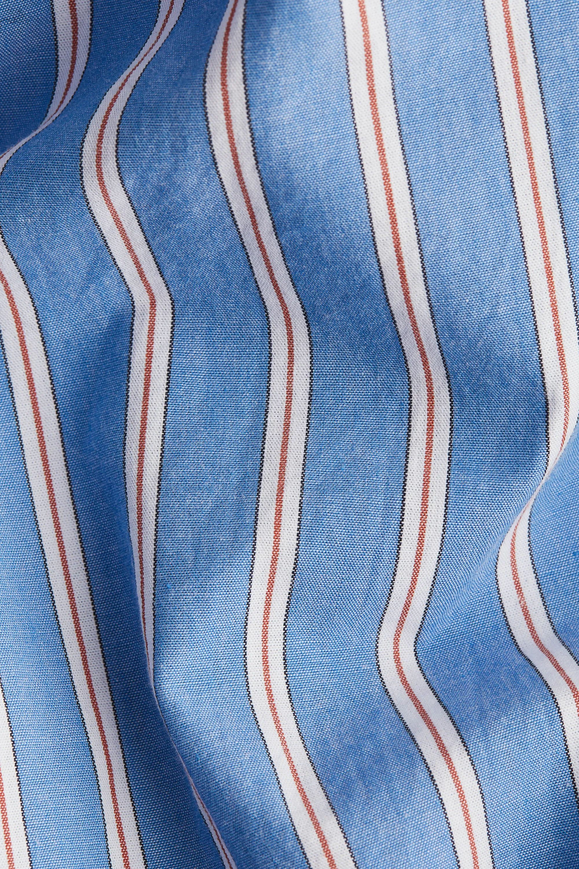 Robe avec jupe à effet boule - Bleu/rayé