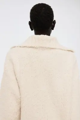 Pull oversize avec col - Beige clair — photo 4