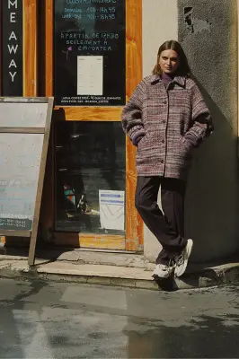manteau nerissa carreaux miranda — photo 2