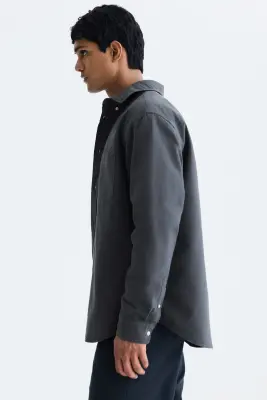 Chemise Oxford Regular Fit - Gris foncé — photo 3